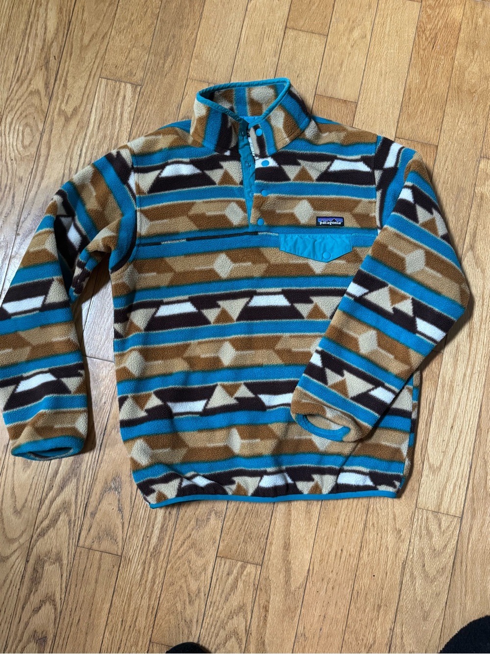 Patagonia Womens Synchilla Fleece Pullover Snap T Guatemalan Tango Aztec M